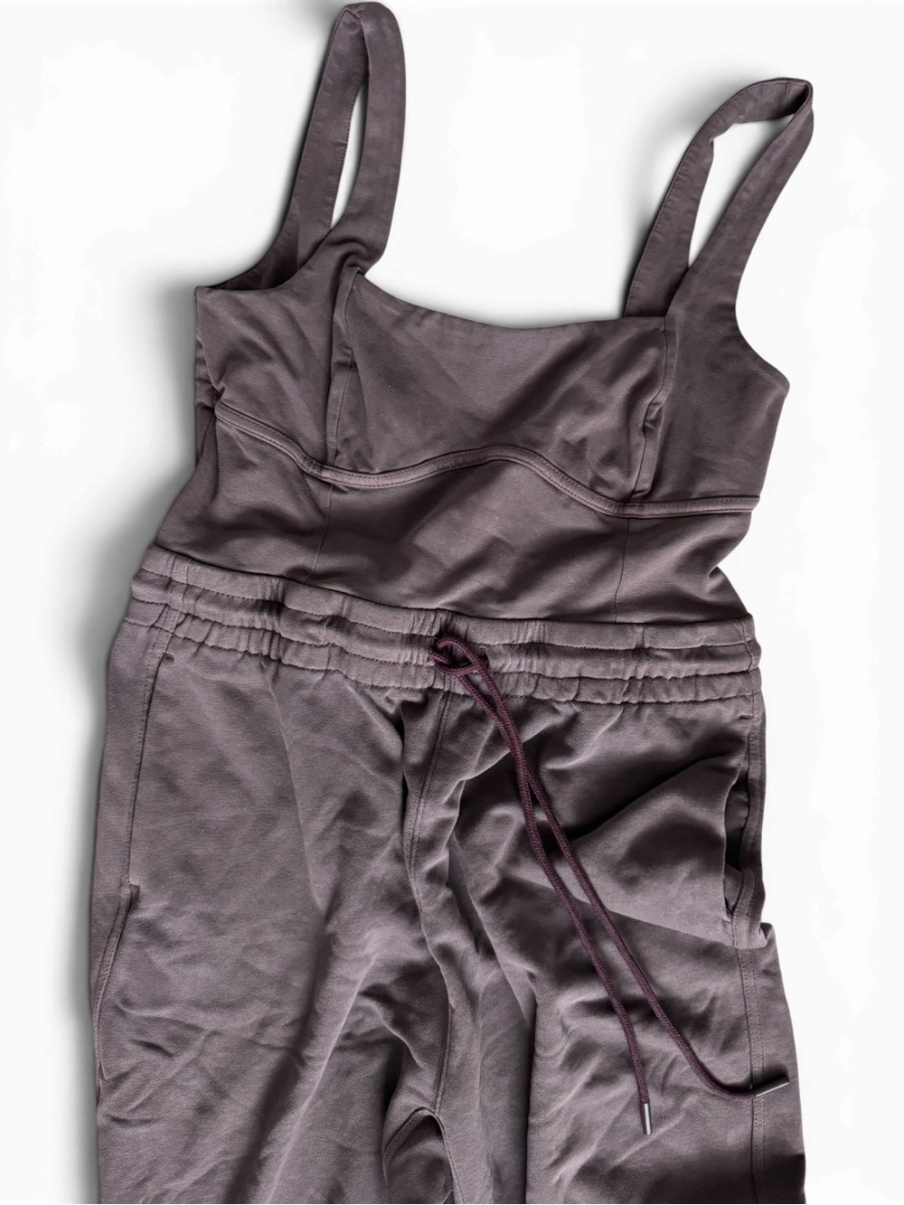 Free People FP Movement Inbound Stretch Cotton Jumpsuit Brown Size L NWOT - Picture 3 of 8